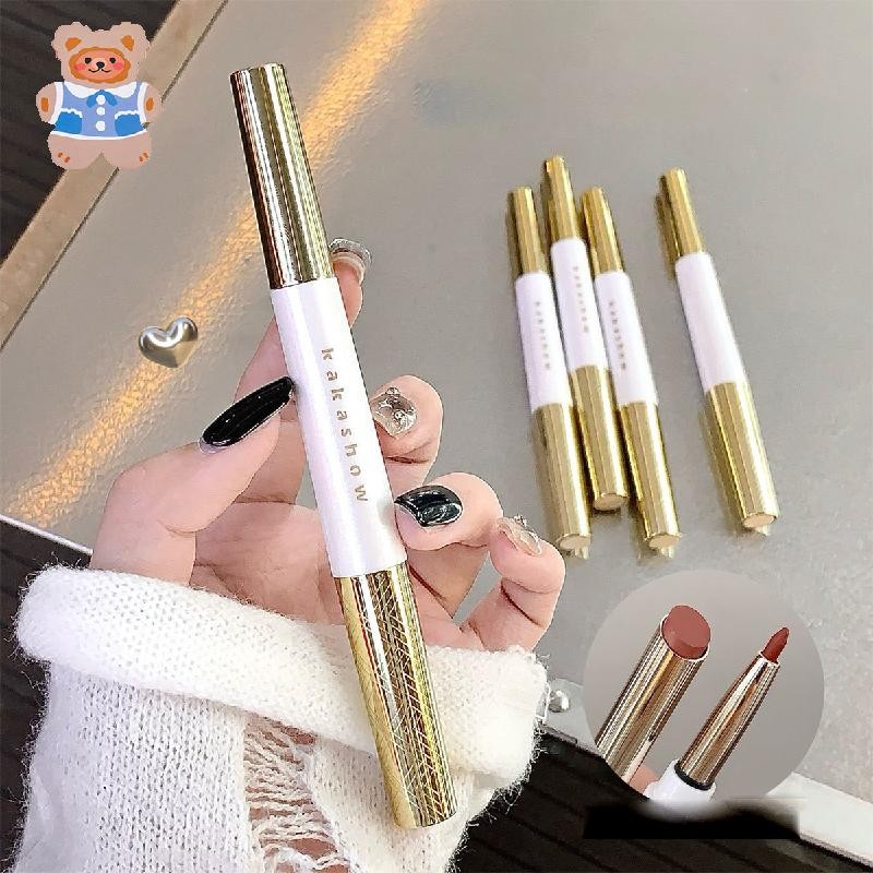 [CRS]Soft Matte Double-Ended Lip Liner, Matte Matte Matte Surface, Outlines The Lip Shape, กันน้ําและไม่ซีดจางง่าย, ลิปสติก yk