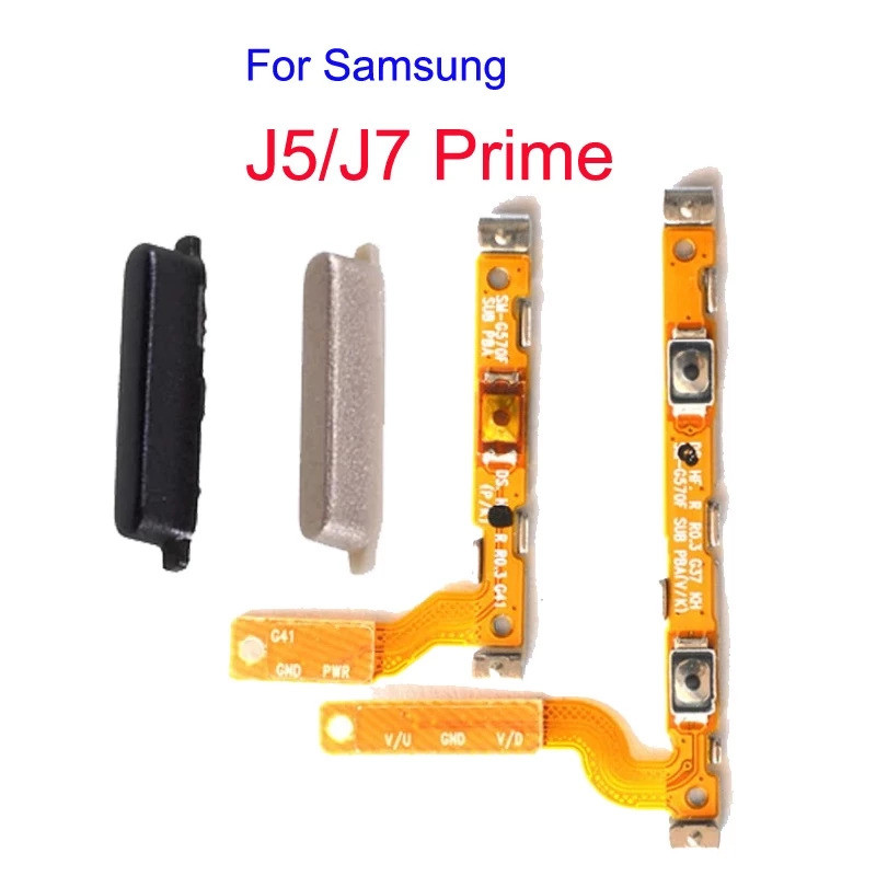 เปิด/ปิดปุ่มสวิทช์ด้านข้าง Volume Up Down ปุ่ม Flex Cable สําหรับ Samsung Galaxy J5 J7 Prime G570 G6