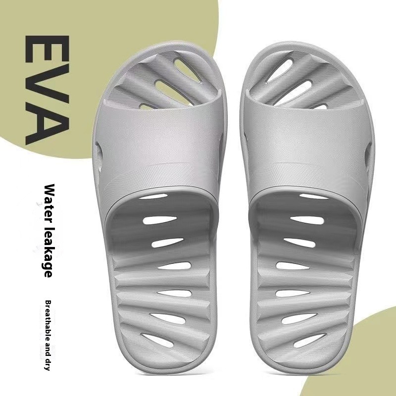 รองเท้าแตะผู้ชายสไตล์ใหม่เรียบง่ายหรูหราหลุมรั่วออกแบบรองเท้าแตะผู้หญิง อีวา แห้งเร็วกันลื่นระบายอากาศใบ้คู่สไตล์