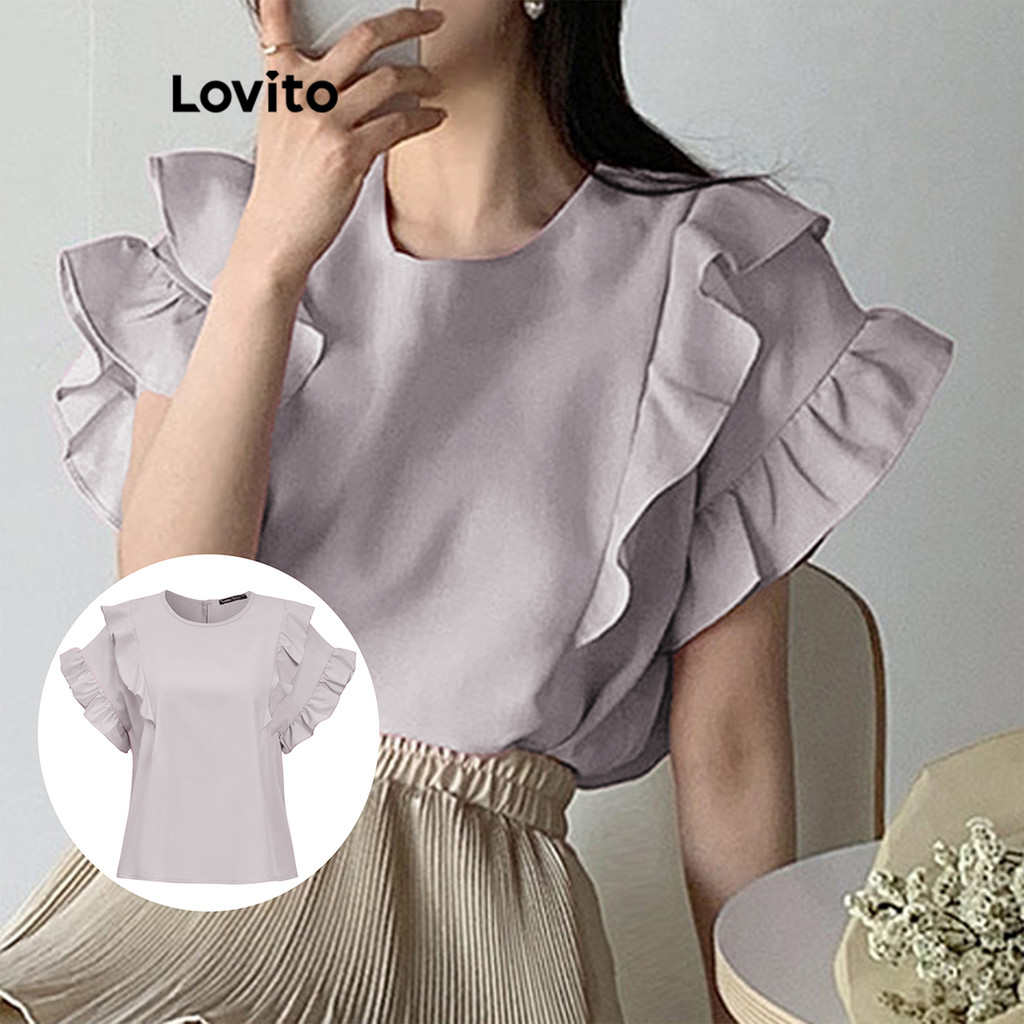 Lovito ผู้หญิงเสื้อลำลองธรรมดาสำหรับผู้หญิง L105MD620