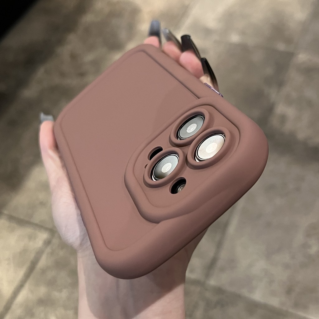 หรูหรารูปไข่เบาะ Camellia เคสโทรศัพท์สําหรับ iPhone17 Pro Max 16 15 14 13 12 11 Pro Max กันกระแทกกล้องป้องกัน Drop-proof นุ่มปกหลัง
