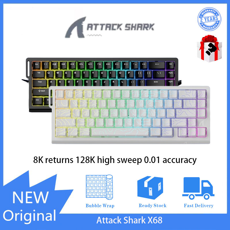 Attack Shark X68HE สวิตช์แม่เหล็กแบบมีสาย fps8K อัตราคืน 128K กวาดสูง 0.01 ความแม่นยําคีย์บอร์ด
