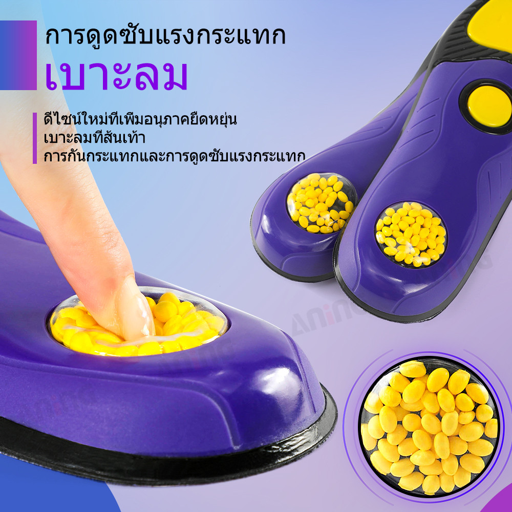 แผ่นรองฝ่าเท้าแบบแบนดูดซับแรงกระแทกรองรับส่วนโค้งสีม่วงเพรียวบาง 1 คู่