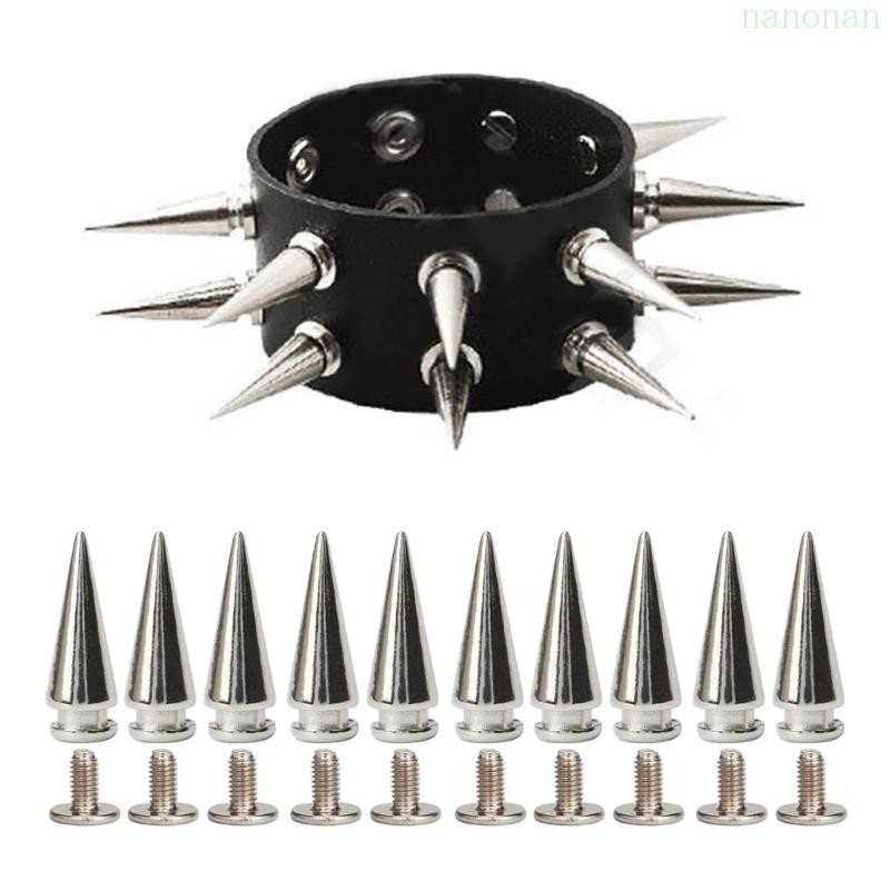 Nan 10 ชิ้นโลหะ Punk สกรู Rivets Studs ชุด DIY PU เข็มขัด Headdress เสื้อผ้า