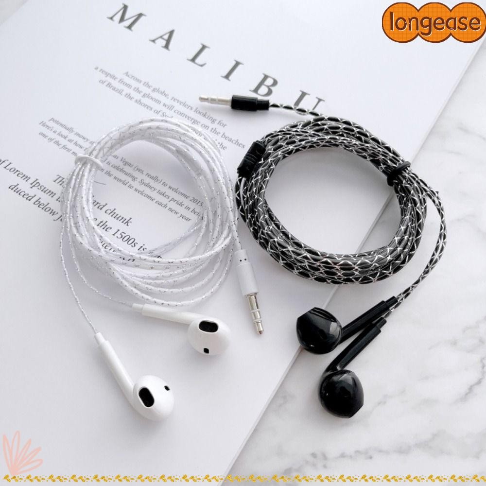 ยาว 1ชิ้นชุดหูฟังแบบมีสาย,สีดําสีขาวสมอเบสที่อุดหู,3.5มิลลิเมตร2เมตร/ความยาวสายเคเบิลการตรวจสอบบันทึกเกมคอมพิวเตอร์สดหูฟัง