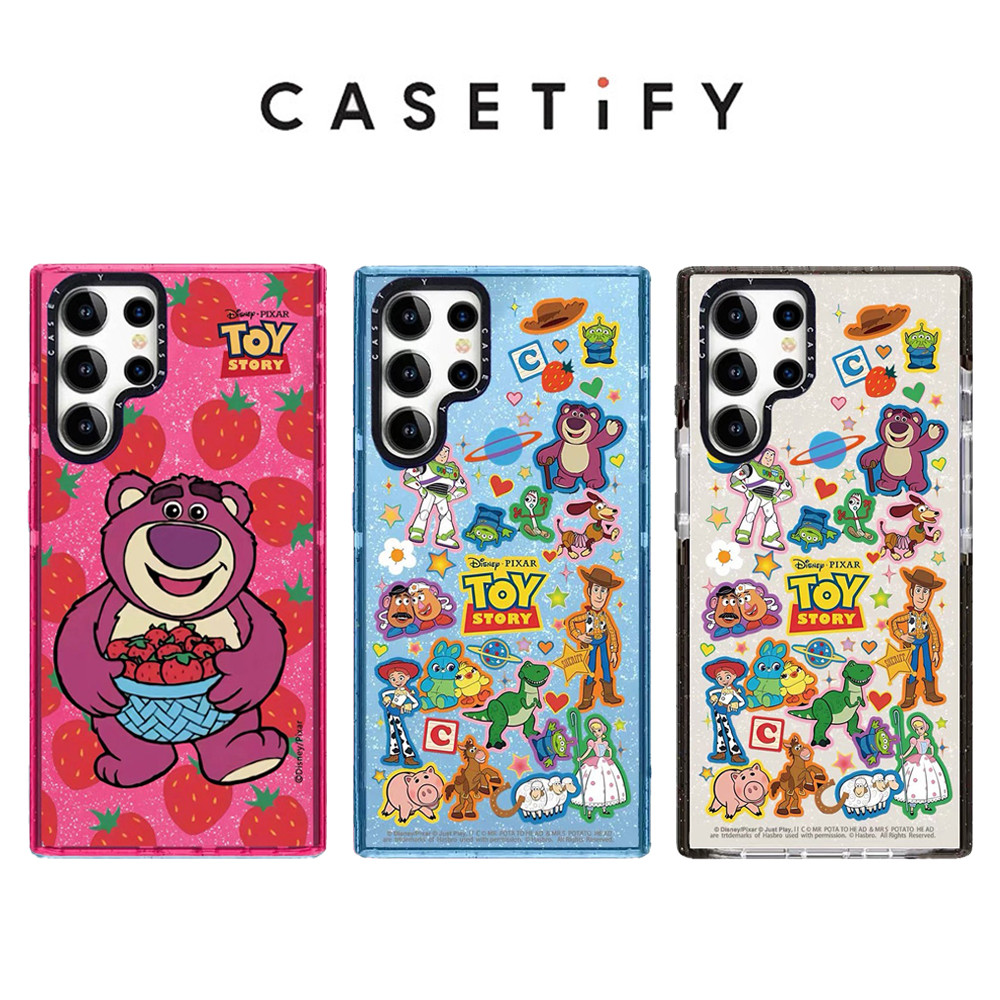 Toy Story Strawberry Bear GLITTER Case สําหรับ Samsung Galaxy S25 24 23 22 Ultra S25 24 23 Plus ปลอกนุ่มกันกระแทก
