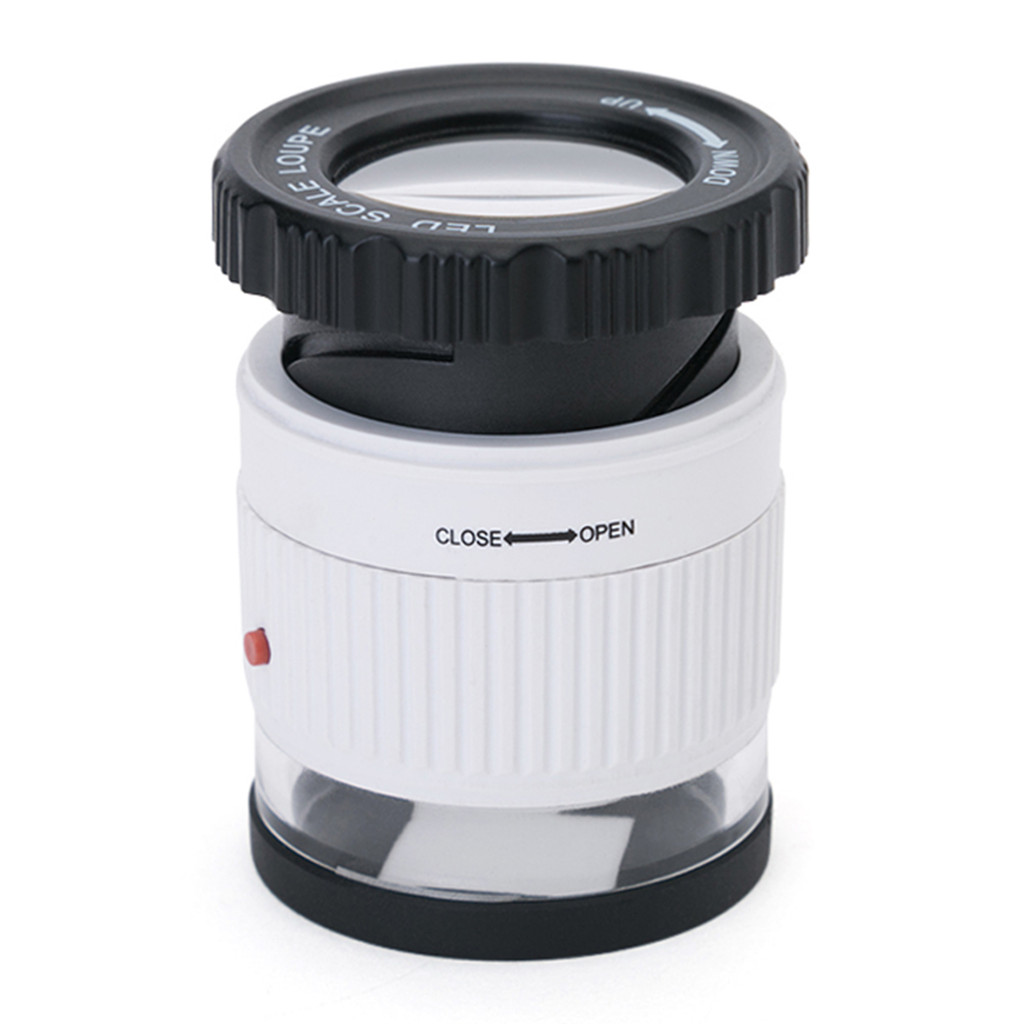 Loupe 30x ปรับโลหะ 3 กระจก LED พร้อมกระจกขนาดเล็ก Bet-led พร้อมขนาดขนาดเล็ก 30x ปรับโลหะประเภท Ado) 