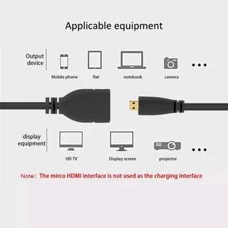 ส่งไว ประกัน1ปีเต็ม! ยาว 6นิ้ว Micro HDMI สายชายหญิง HD อะแดปเตอร์แปลง10ซม.Micro-HDMI To HDMI