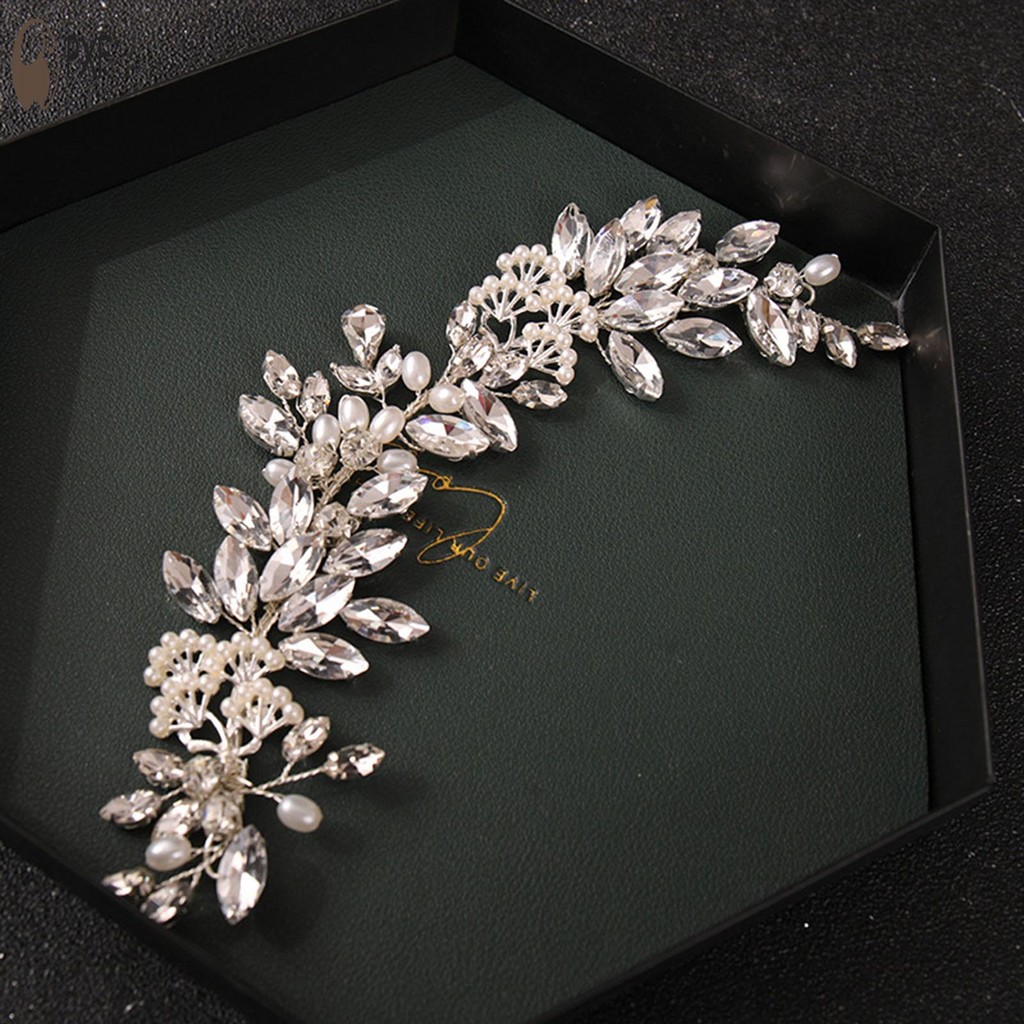 ที่คาดผมมุกเครื่องประดับผม Rhinestones เต็มรูปแบบเงาตกแต่ง Hairbands สําหรับผู้หญิงเครื่องมือจัดแต่งทรงผม