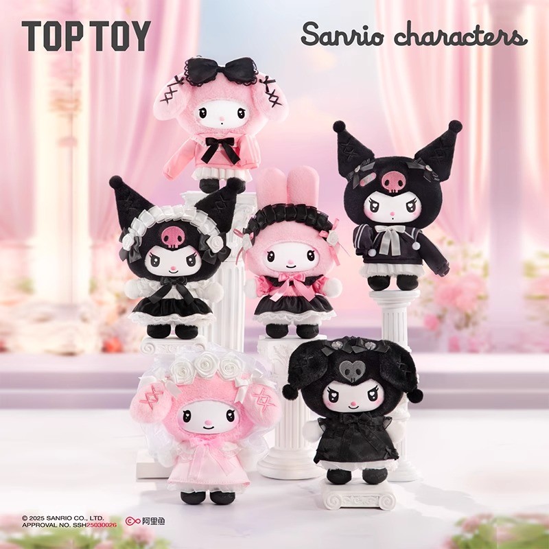 ของแท้ TOPTOY Sanrio Family Angel Garden Series เครื่องประดับตุ๊กตา Kuromi อินเทรนด์เล่น Mystery กล่องของขวัญ