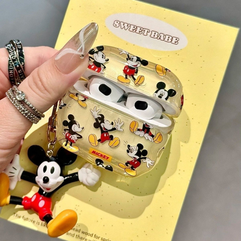 เคส AirPodsPro2 ลายการ์ตูนมิกกี้น่ารักสำหรับ AirPods 4/3/2/1 สำหรับหูฟัง Apple