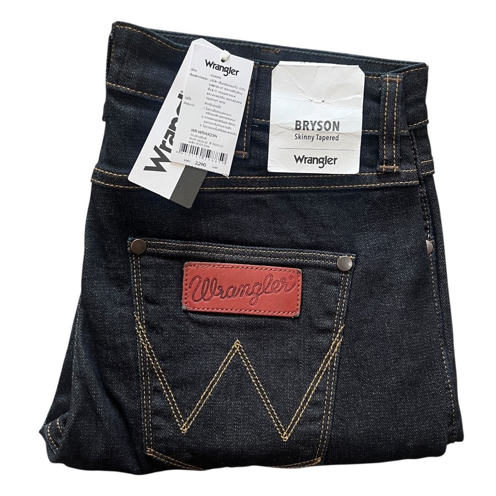 ยีนส์ขาเดฟชาย  สีมิดไนท์ดำ Wrangler bryson ผ้ายืด เอวต่ำ เป้าซิป ของแท้จากSHOP