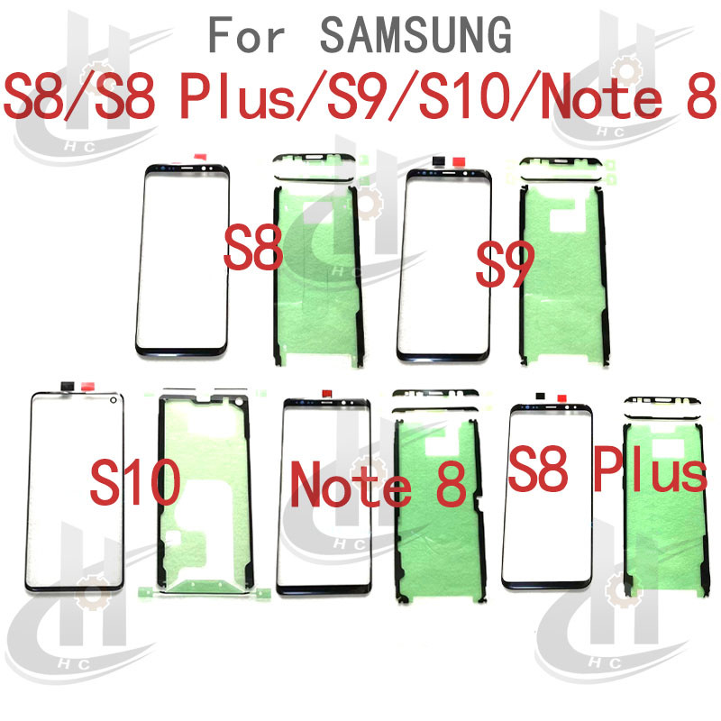 สําหรับ Samsung Galaxy S8 / S8 Plus / Note 8 / S9 / S10 หน้าจอสัมผัสกระจกด้านหน้าจอแสดงผล LCD กระจกภ