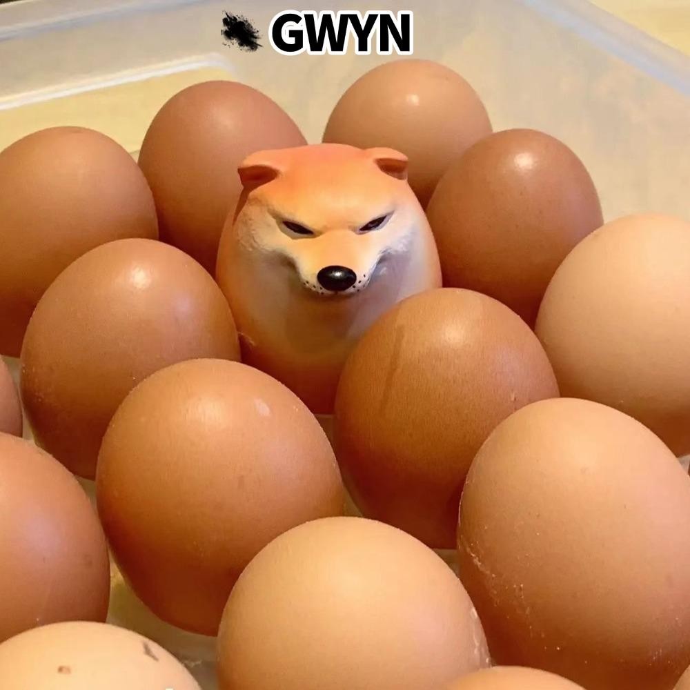 GWYN‌ Squishy Fidget Toy, PU Slow Rebound Shiba Inu Dog Egg Toy, Fun Shibako Dog Egg รูปร่างสมจริงคว