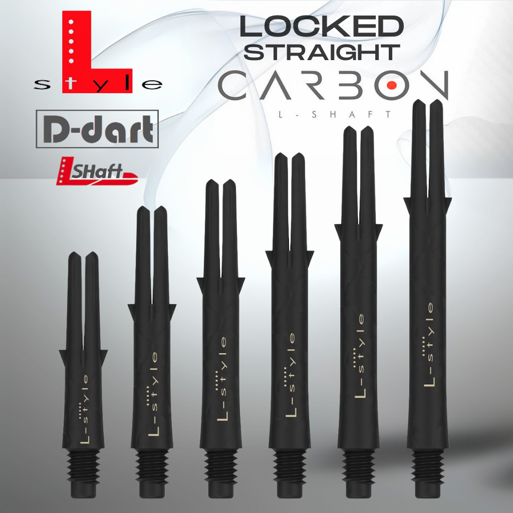 L สไตล์คาร์บอน DARTS SHAFT - CARBON STRAIGHT LOCKED DART SHAFT พร้อม CHAMPAGNE แหวน/หมวกสําหรับ SOFT