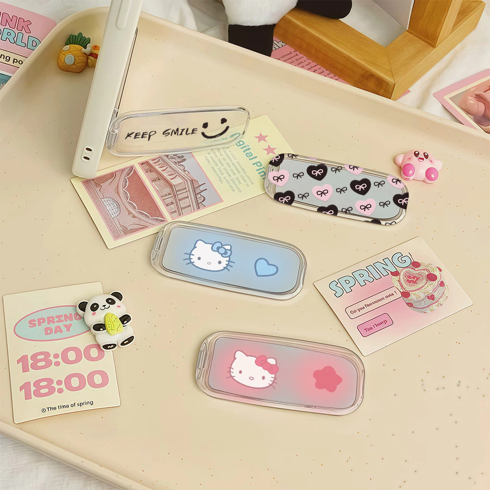 🚚COD🚚 การ์ตูนน่ารัก Holder ขาตั้งโทรศัพท์มือถือ กระจกพับได้ พับได้ สากล / แบบพกพา ที่มองไม่เห็น ที่วางโทรศัพท์ตั้งโต๊ะ thumbnail 9