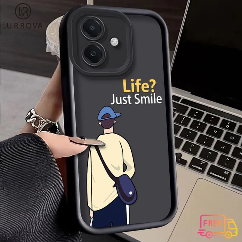 สําหรับ OPPO Reno13 F Reno13 Pro Reno12Pro Reno12 F Reno11Pro Reno11 F Reno10Pro Reno8T Reno8Z Reno7Z Reno8 Reno7 Reno5 Reno4 น่ารักกระเป๋าสะพาย boy back view กันกระแทกซิลิโคน p