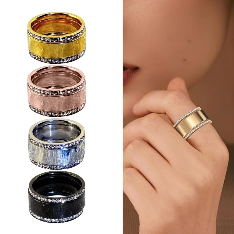 MOON Cubic Zirconia จําลองเพชรซ้อนแหวนงานแต่งงานแหวนหมั้นเครื่องประดับ