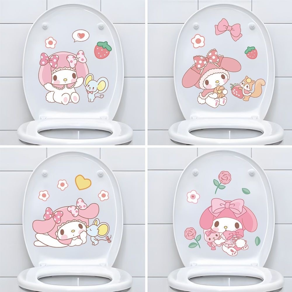 สติ๊กเกอร์ติดห้องน้ําที่สร้างสรรค์และน่ารักฝารองนั่งชักโครกเบาะรองนั่งชักโครกสติกเกอร์กันน้ําในครัวเรือน