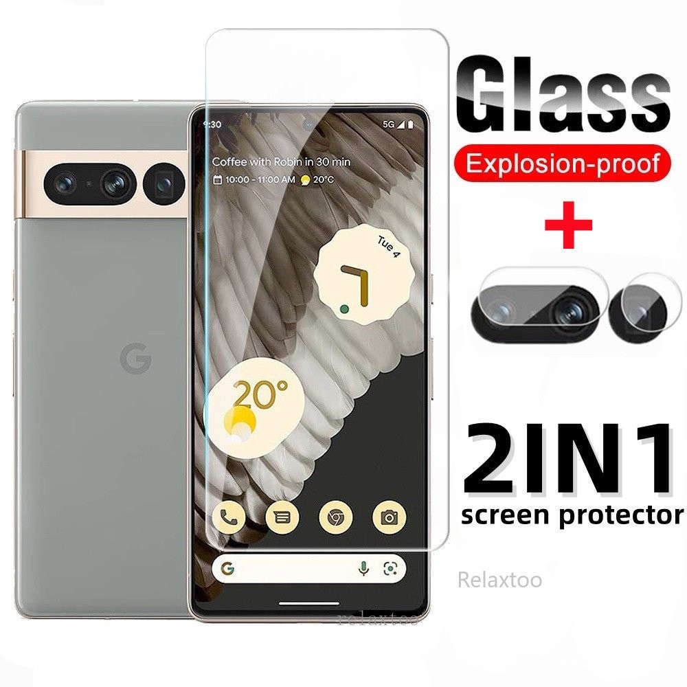 ฟิล์มกันรอยหน้าจอโค้ง 2in1 กระจกเทมเปอร์สำหรับ Google Pixel 7 8 9 6 Pro a 9a 8a 7a 6a 8Pro 7Pro 9Pro