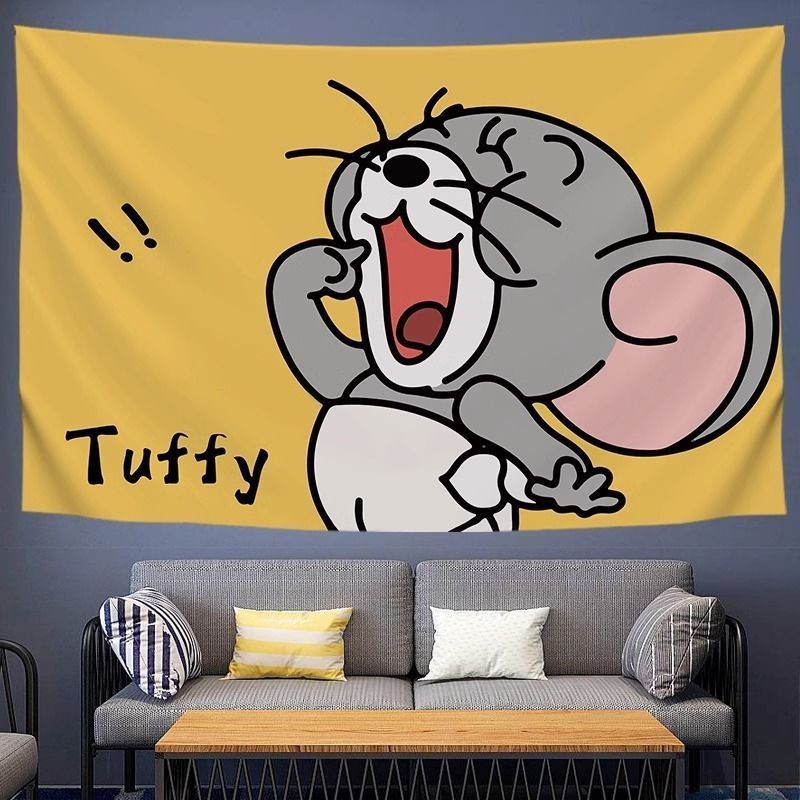 ผ้าแขวนการ์ตูนทอมและเจอร์รี่ การ์ตูนอนิเมะ ตกแต่งห้องนอน ผ้าคลุมเตียง โปสเตอร์สด ตกแต่งพื้นหลัง - รูปที่ 6