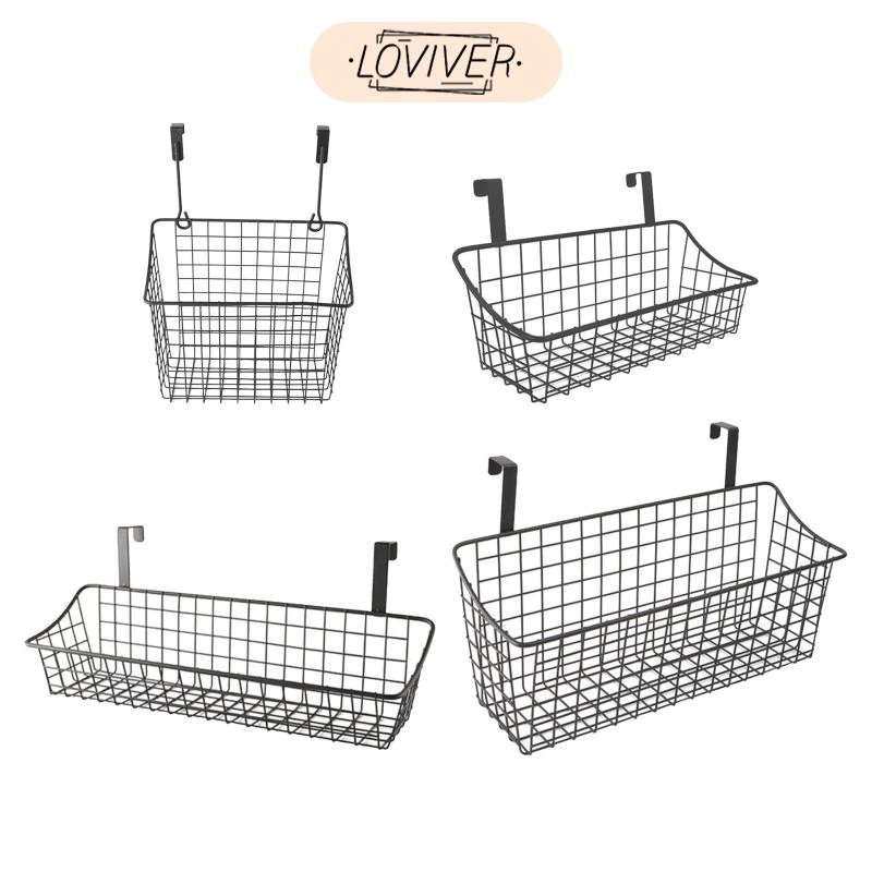 LOVIVER ตะกร้าเก็บของแบบแขวนสไตล์บ้านไร่สําหรับห้องครัวและองค์กรห้องน้ํา