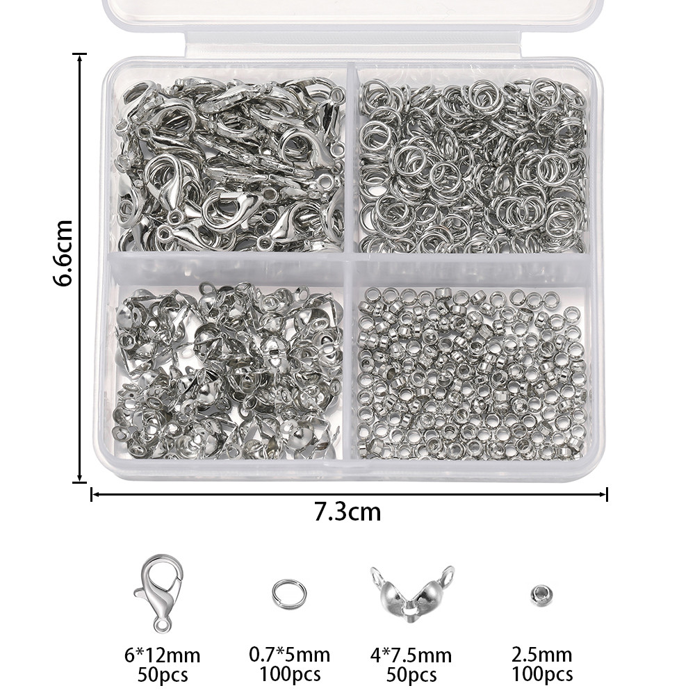 St.kunkka ตะขอกล้ามปู  โลหะผสมสังกะสีเข็มกลัดกุ้งก้ามกรามเครื่องประดับอุปกรณ์เสริมสร้อยคอ 4 ตารางชุดอุปกรณ์เสริมสําหรับ DIY ทําด้วยมือเครื่องประดับทํา - รูปที่ 5