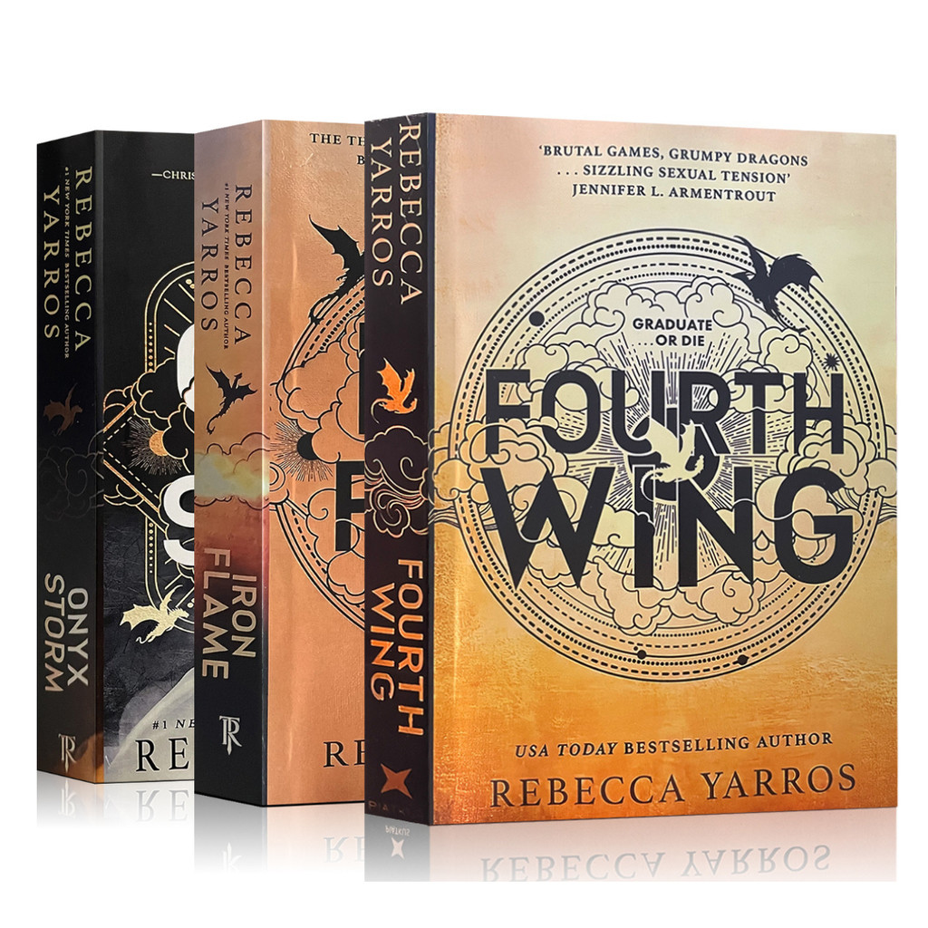ชุด Empyrean โดย Rebecca Yarros Fourth Wing Iron Flame Onyx Storm Fantasy Novels ปกอ่อน