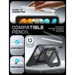 SUPCASE Unicorn Beetle Prism สําหรับ iPad Mini 7 A17 Pro 2024 กรณีขาตั้ง Anti Scratch สนับสนุน Apple ดินสอชาร์จ Slim ป้องกัน Clear สําหรับ iPad Mini 7th/6th 8.3 นิ้ว