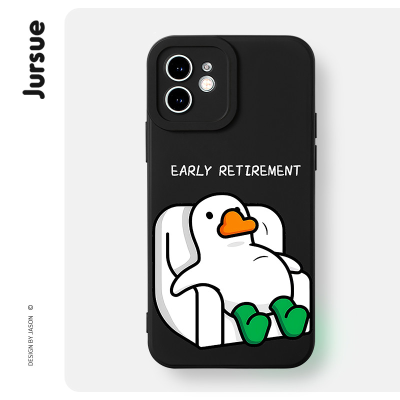 JURUSE น่ารัก Kawaii การ์ตูนตลกกันกระแทกป้องกันกรณีโทรศัพท์อ่อนสําหรับ iPhone 17 Air 16 15 14 13 12 11 Pro Max SE 2020 X XR XS ip 8 7 Plus P198