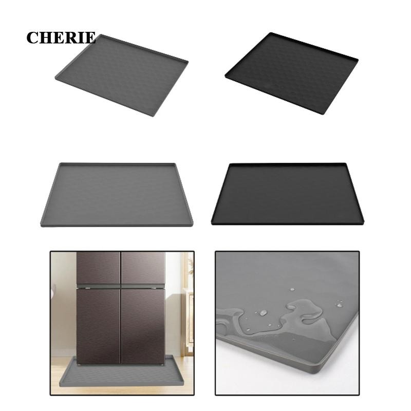 [Chery] แผ่นรองตู้เย็นขนาดเล็กถาดหยดอุปกรณ์ในบ้านแบบใช้ซ้ําได้พร้อมกันลื่นขอบยก