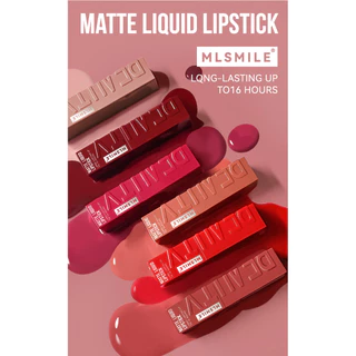 Mlsmile 1 ชิ้นสตรอเบอร์รี่ Lip Glaze ชุดกํามะหยี่ Matte Liquid ลิปสติก Non Stick Cup แต่งหน้ากันน้ํา Lasting Moisturizing Matte Lip Gloss