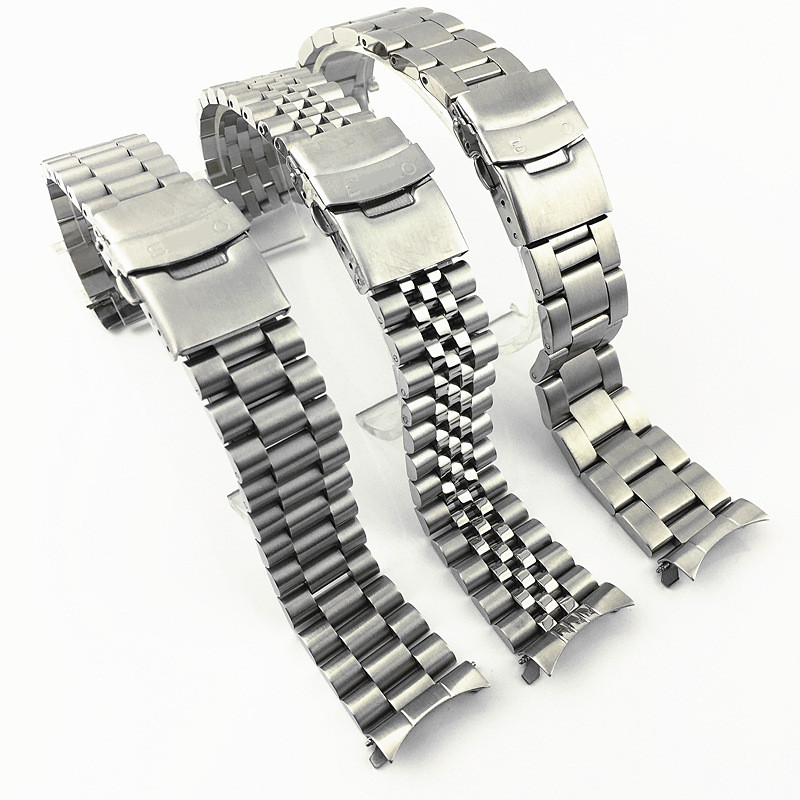 2pcs สแตนเลสตรงโค้ง End Link นาฬิกาสายเชื่อมต่ออะแดปเตอร์สําหรับ Seiko Jubilee Oyster 18 มม.20 มม.22 มม.24 มม.SKX007 SKX009 SKX173 SKX175 19 มม.21 มม.23 มม.