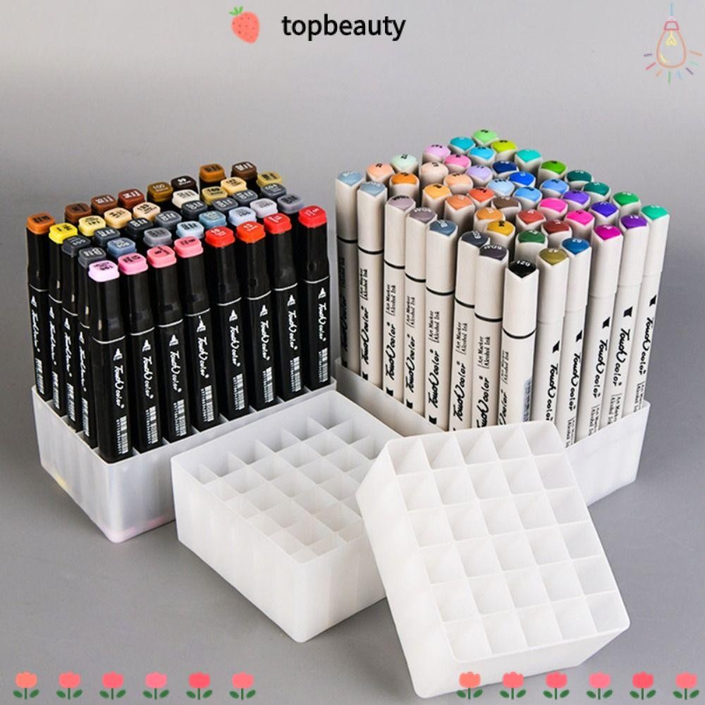 Topbeauty ที่ใส่ปากกา, ปากกามาร์กเกอร์มัลติฟังก์ชั่นความจุขนาดใหญ่, ขาตั้งแปรงแต่งหน้า 12/30/40 ช่อง