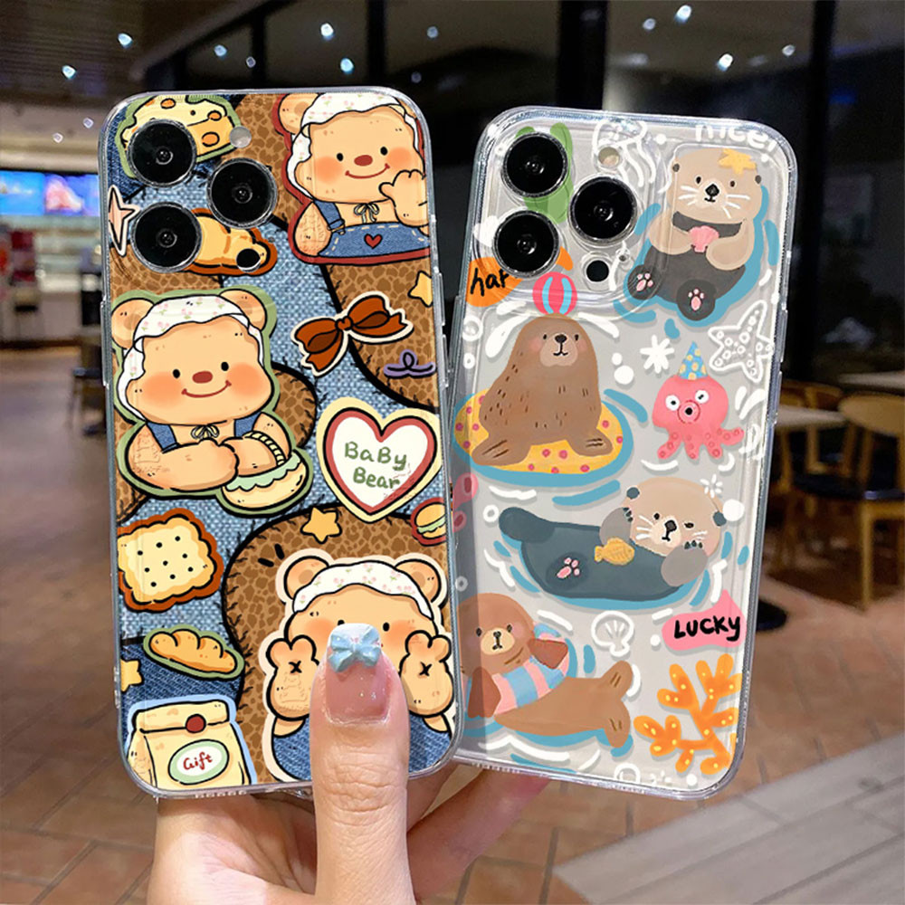 TPU Case For iPhone 16 เคส 11 12 13 14 15 Pro Max 7 8 Plus X XR XS Max SE 14plus 16promax 15promax เคสโทรศัพท์มือถือ