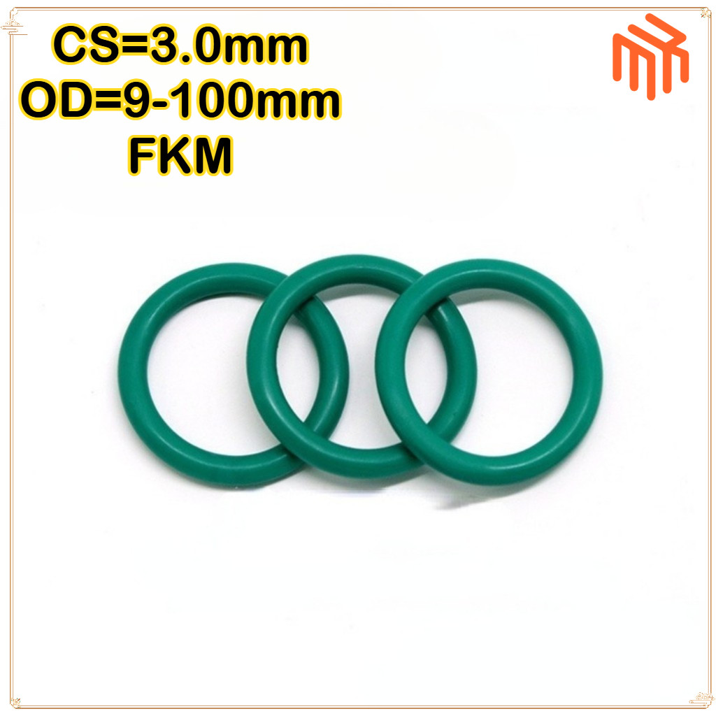 [MX1] FKM แหวนยางฟลูออไรด์โอริง CS3.0 มม. * OD9-100 มม/ ฟลูออรีนโอริงเส้นผ่านศูนย์กลางภายนอก9-100เส้นผ่าศูนย์กลางลวด3มิลลิเมตรสีเขียว เอฟกม ยางแหวนปิดผนึกทนน้ํามันทนอุณหภูมิสูงกรดด่างทน/ Cs3.0mm * OD9-100mm O-Ring สีเขียว O-Ring FKM แหวนปิดผนึก