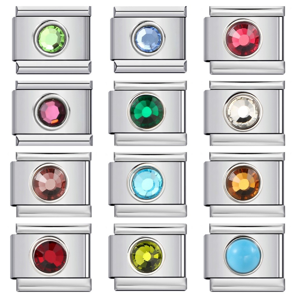 ใหม่วงกลมสีหินอิตาลี Modular สร้อยข้อมือสแตนเลสเชื่อม DIY แฟชั่นสร้อยข้อมือสายคล้องคอ