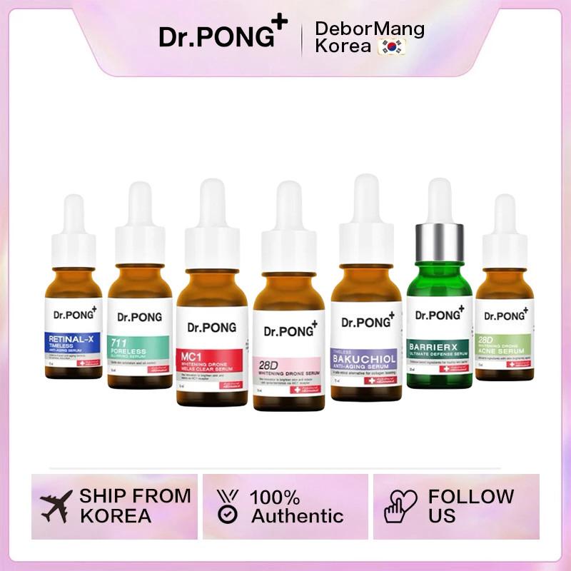 Dr.pong serum เซตเซรั่ม Dr.PONG เซรั่มบํารุงผิวหน้า MC1/28D เซรั่มไวท์เทนนิ่ง/RETINAL-X/711 Poreless burring serum