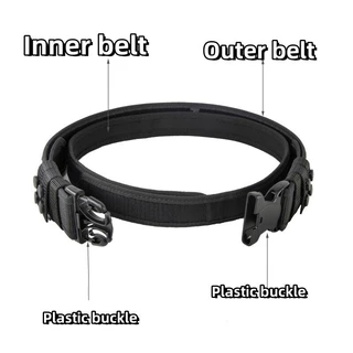 2 in 1 เข็มขัดยุทธวิธี Quick Release Buckle MOLLE Mens เข็มขัดกว้าง 5 ซม