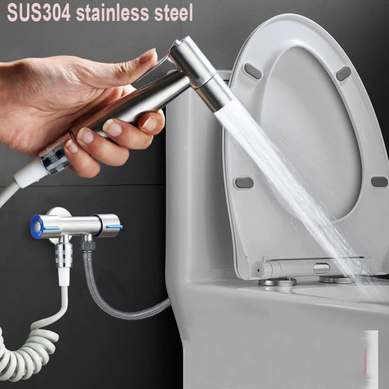 Bidet Faucet 304 Stainless Steel Handheld Toilet Bidet Sprayer Gun Portable Toilet Shower Sprayer Ba