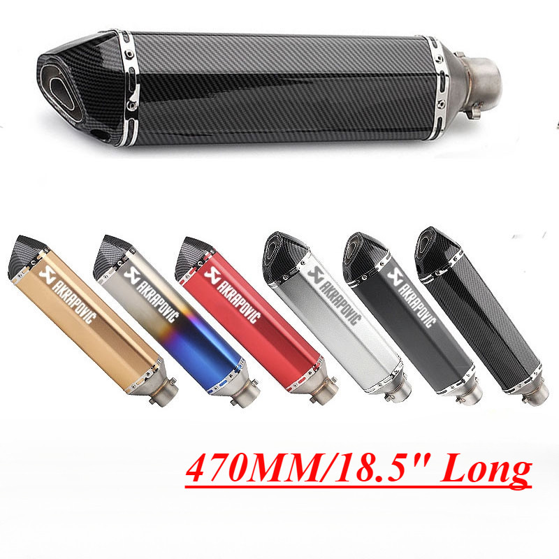 Universal 51 มม./2" ID รถจักรยานยนต์ท่อไอเสียท่อ Tailpipe พร้อม DB Killer 470 มม./18.5 "ยาว
