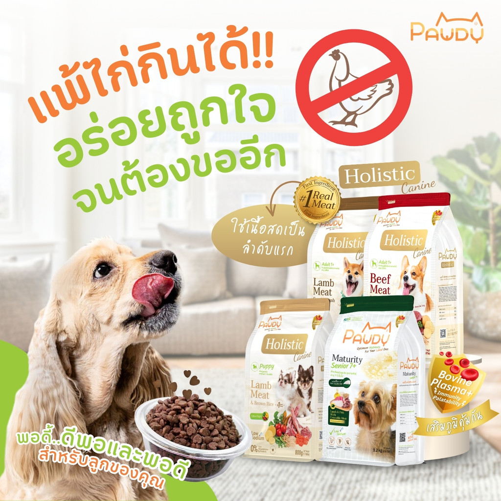 (ถุง) Pawdy Holistic อาหารเม็ดสุนัขโฮลิสติก 800g-1.3kg - รูปที่ 3