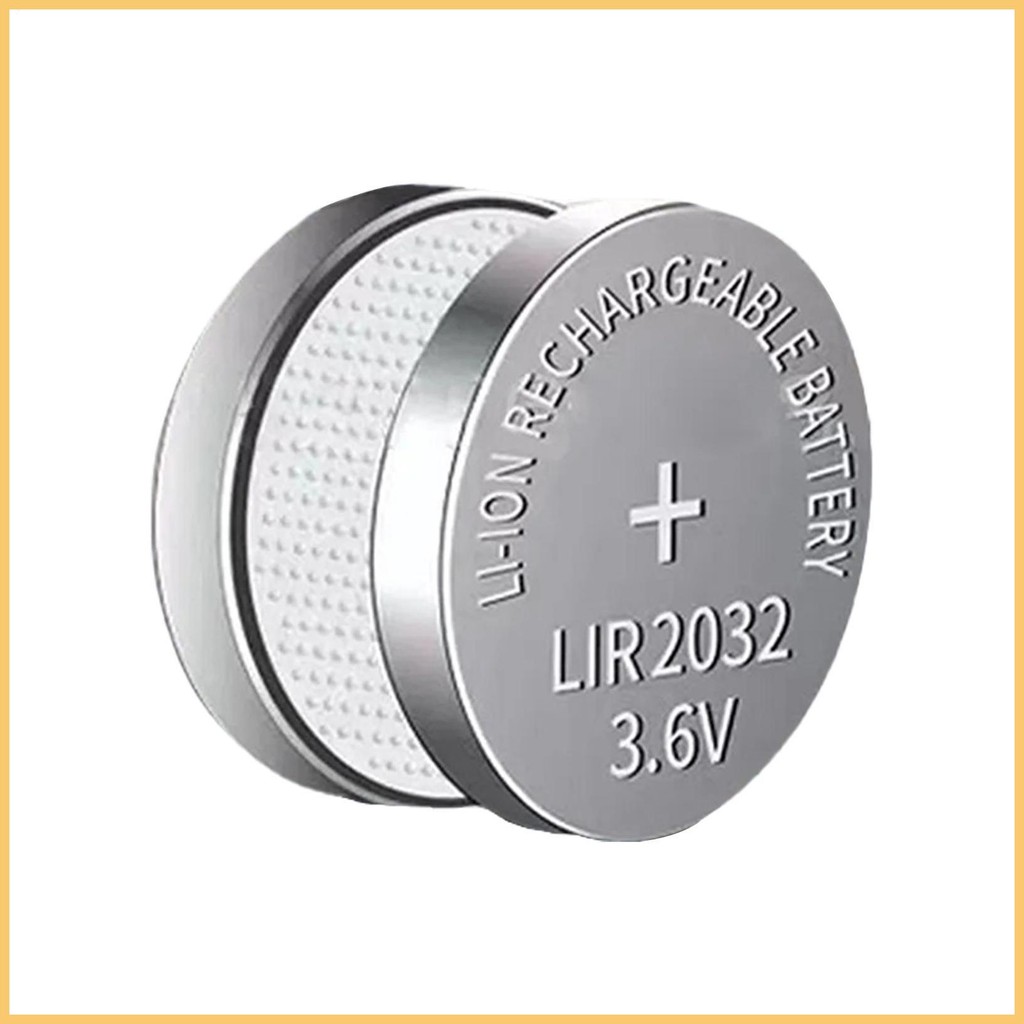 เซลล์ปุ่มสําหรับนาฬิกาข้อมือ 3.6V LIR2032 ชาร์จแบนรอบแบตเตอรี่ 2X เหรียญแบนแบตเตอรี่ไอออนเซลล์สําหรับ naith