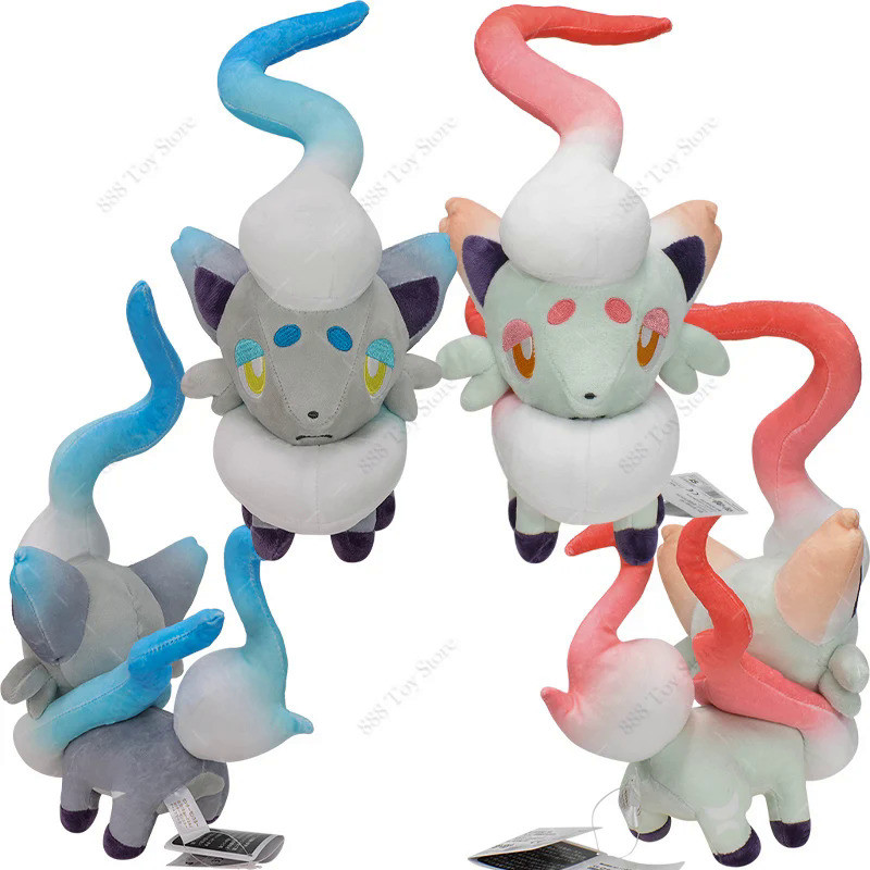 New Arrival Pokemon Plush Shiny Hisuian Zorua Soft Stuffed Animal Toy Anime Hisuian Zorua Plushie Do