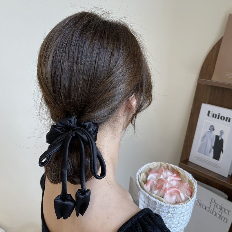 2025 ยางรัดผม Scrunchy ลําแสงทิวลิปผูกผมเครื่องประดับผมผูกผมยางรัดหญิง - รูปที่ 3