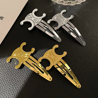 เครื่องประดับแฟชั่น ล่าสุดเพชรคู่ C-ตัวอักษร Hairpins สําหรับสุภาพสตรี INS แฟชั่นโลหะ BB คลิปสําหรับผู้หญิงอุปกรณ์เสริมผม