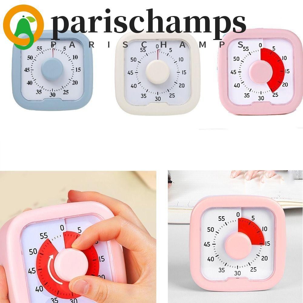 Parischamps Visual Timer, Silent 60-Mute Countdown Timer, สะดวกพร้อมขาตั้งนาฬิกาจับเวลานาฬิกาปลุก Visualization Kitchen Cooking Timer Indoor
