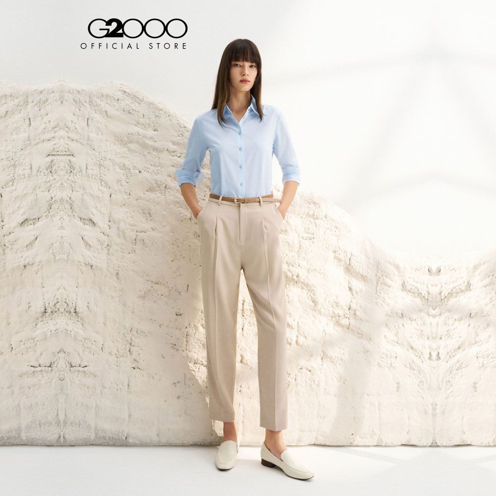G2000 กางเกงขายาวสำหรับผู้หญิง ทรง Tapered Fit รุ่น 4126117562 BEIGE