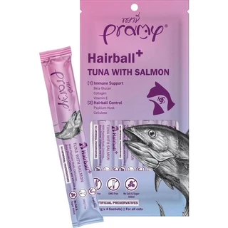 Pramy Smoothie สมูทตี้ ขนมแมวเลียพรามี่ เพื่อสุขภาพน้องแมว Human Grade แพ็ค 14g x 4 ซอง