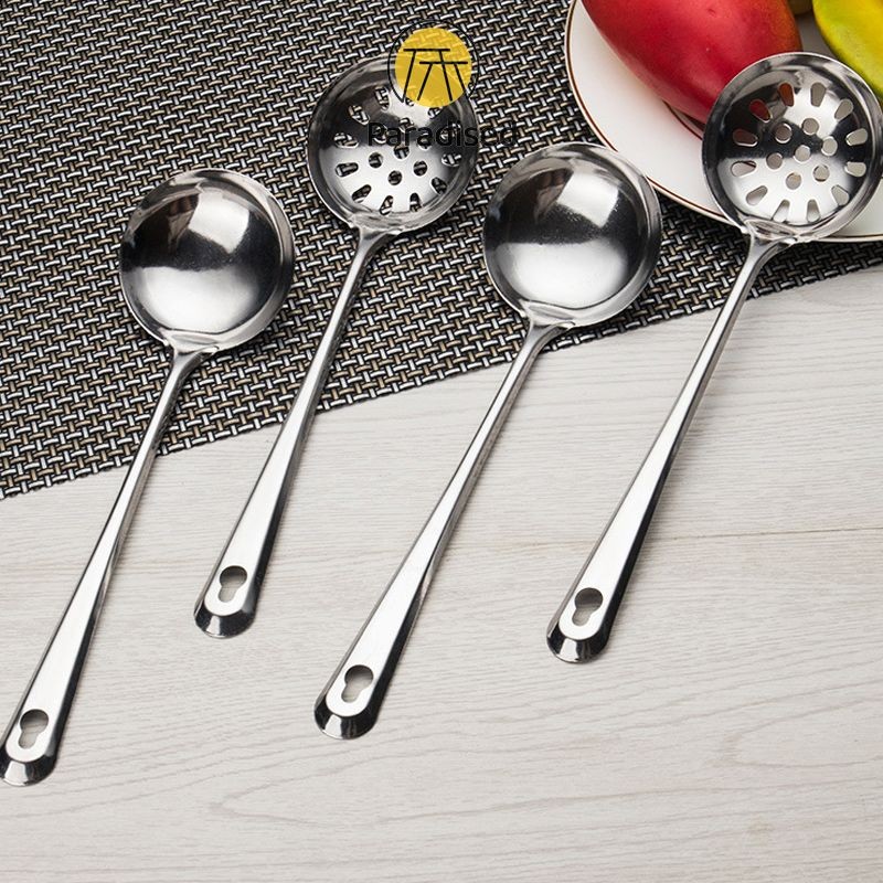 สแตนเลสแท้ ระบวยชาบู กระบวยตักน้ำจิ้ม กระชอนซุปสแตนเลสหนากระชอน ช้อนกระชอนในครัวเรือน ช้อนหม้อร้อนด้ามยาวParadised